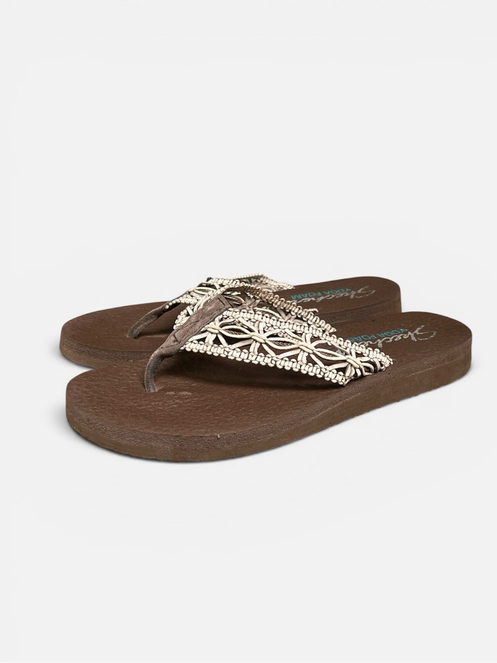 Skechers Meditation-Ocean Breeze Flip-Flop in Brown Women’s Sz 9 - Picture 4 of 10